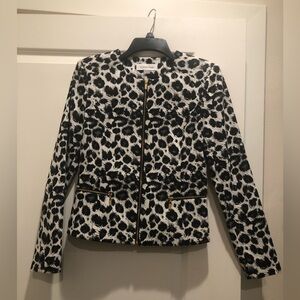 CALVIN KLEIN NWOT BLAZER SIZE:4 LEOPARD 🐆 PRINT LS Size:4